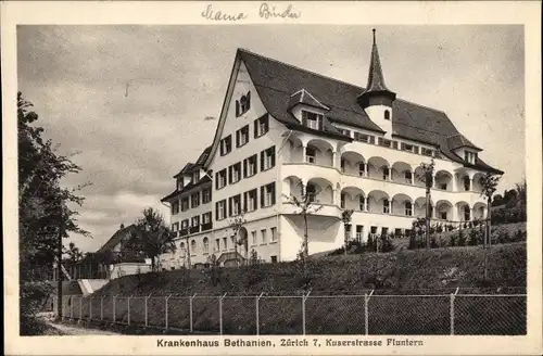 Ak Fluntern Zürich Stadt Schweiz, Krankenhaus Bethanien, Kusestraße