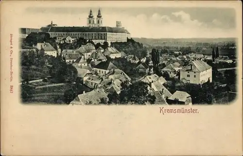 Ak Kremsmünster in Oberösterreich, Totalansicht der Ortschaft
