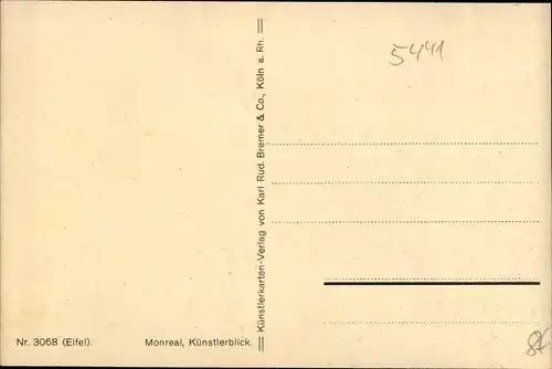 Künstler Ak Monreal Eifel Rheinland Pfalz, Wasserpartie