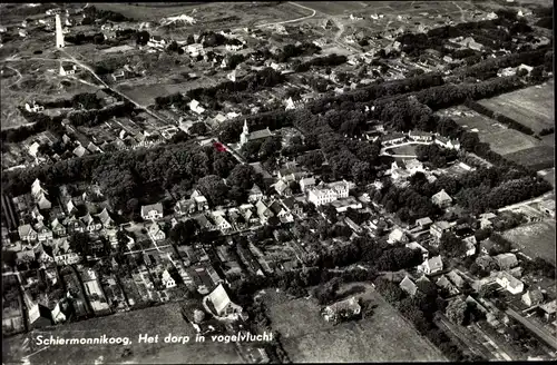 Ak Schiermonnikoog Friesland Niederlande, Het dorp in vogelvlucht, Luftaufnahme