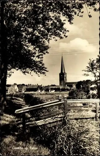 Ak Tzum Waadhoeke Friesland Niederlande, Blick auf den Ort