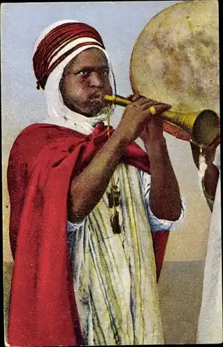 Ak Scenes et Types d'Afrique du Nord, Joueur de Flute, Araber, Maghreb