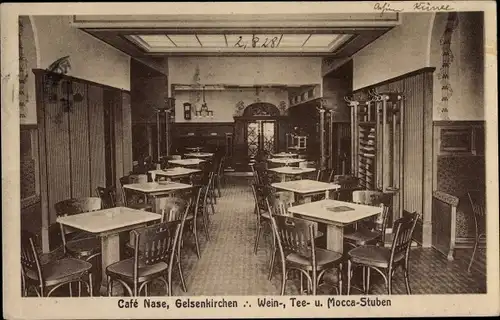 Ak Gelsenkirchen im Ruhrgebiet, Café Nase, Inneres