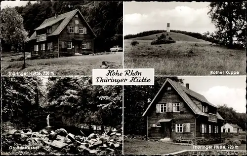 Ak Nordheim vor der Rhön, Hohe Rhön, Thüringer Hütte, Großer Kessel, Rother Kuppe