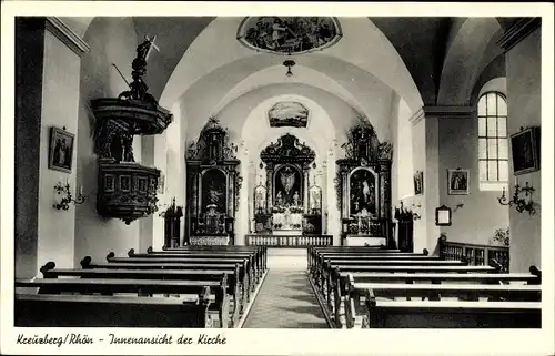 Ak Klosterkreuzberg Bischofsheim an der Rhön, Kloster Kreuzberg, Innenansicht der Kirche