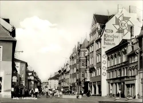 Ak Zeitz an der Weißen Elster im Burgenlandkreis, Leninstraße, HO Kinderhaufhaus