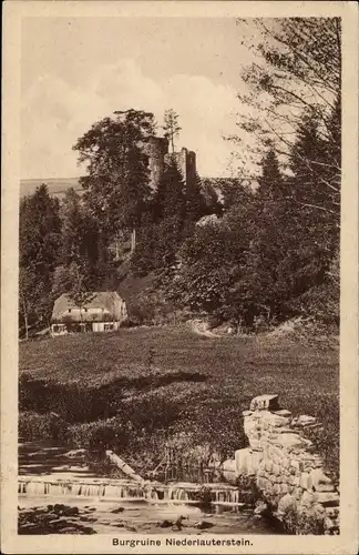 Ak Niederlauterstein Marienberg im Erzgebirge, Burgruine