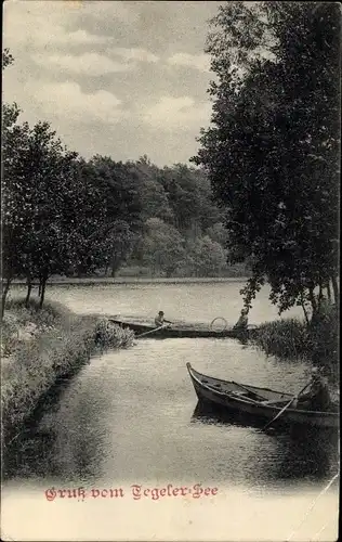 Ak Berlin Reinickendorf Tegel, Partie am Tegeler See