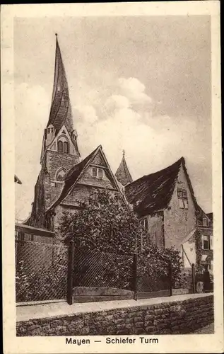 Ak Mayen in der Eifel, Schiefer Turm