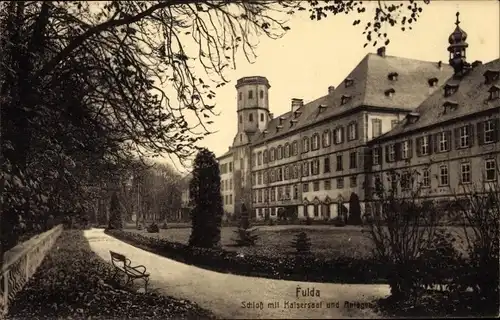 Ak Fulda in Osthessen, Schloss mit Kaisersaal und Anlagen