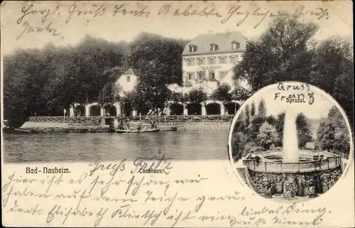 Ak Bad Nauheim in Hessen, Teichhaus, Sprudel