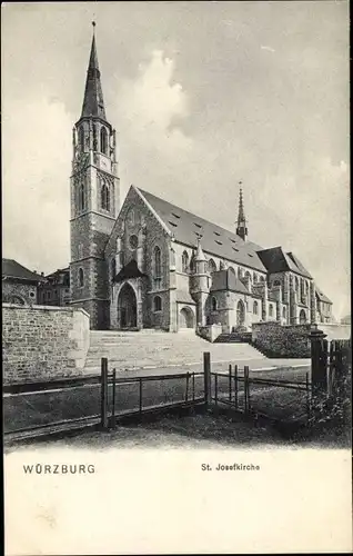 Ak Würzburg am Main Unterfranken, St. Josefkirche