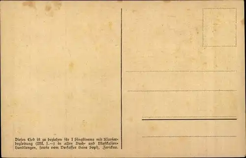 Lied Ak Soph, Hans, Wenn da Sunn' unter gieht, Erzgebirgische Mundart No. 2