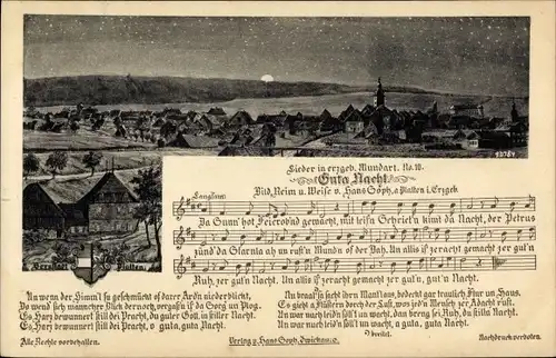 Lied Ak Soph, Hans, Erzgebirgische Mundart No. 10, Guta Nacht