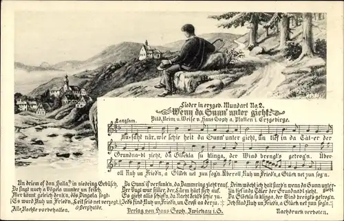 Lied Ak Soph, Hans, Wenn da Sunn' unter gieht, Erzgebirgische Mundart No. 2