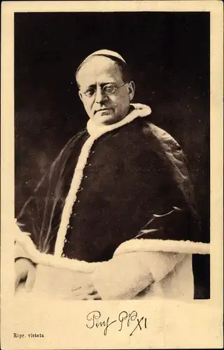 Ak Papst Pius XI., Achille Ambrogio Damiano Ratti, Portrait