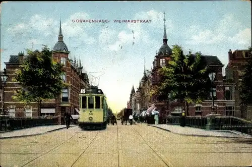 Ak 's Gravenhage Den Haag Südholland, Weimarstraat, Straßenbahn Linie 5, Wagen 60, Tramway