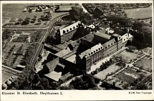 Ak Heythuysen Limburg, Klooster St Elisabeth, KLM Foto, Luftaufnahme