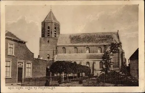 Ak Poortvliet Zeeland Niederlande, Ned. Herv. Kerk