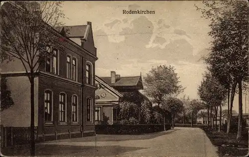 Ak Rodenkirchen in Oldenburg Stadland, Straßenpartie im Ort