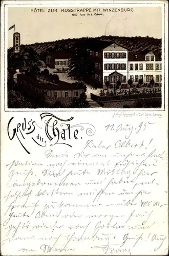 Vorläufer Litho Thale im Harz, Hotel zur Rosstrappe mit Winzenburg