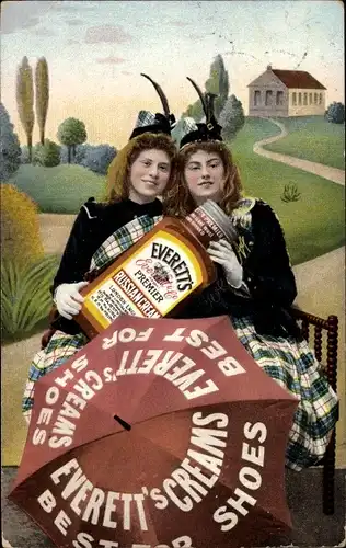 Ak Reklame, Everett's Creams, Schuhcreme, zwei Frauen