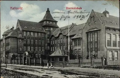 Ak Katowice Kattowitz Oberschlesien, Oberrealschule