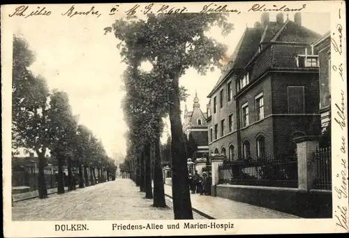 Ak Dülken Viersen in Nordrhein Westfalen, Friedensallee und Marien Hospiz