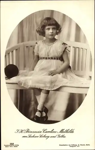Ak Prinzessin Caroline Mathilde von Sachsen Coburg Gotha
