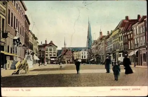 Ak Breda Nordbrabant Niederlande, Groote Markt