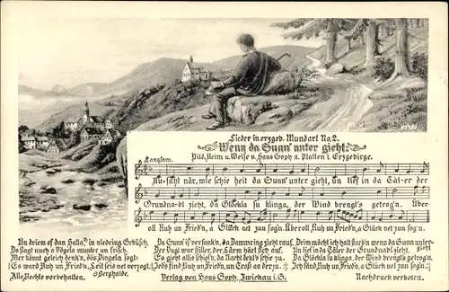 Lied Ak Soph, Hans, Wenn da Sunn' unter gieht, Erzgebirgische Mundart No. 2