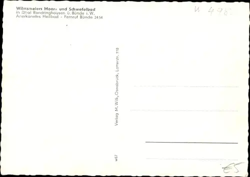 Ak Randringhausen Bünde in Ostwestfalen, Kurhaus Wilmsmeier, Oberbauerschaft, Klosterbauerschaft