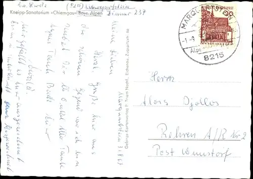 Ak Marquartstein im Chiemgau, Kneipp Sanatorium