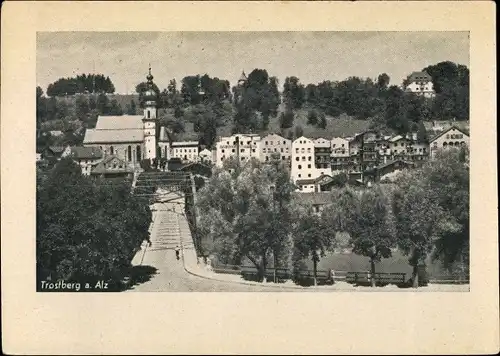 Ak Trostberg in Oberbayern, Teilansicht, Straßenpartie