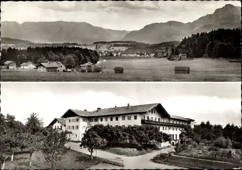 Ak Holzhausen Teisendorf in Oberbayern, Moor- u. Kneippkurheim, Außenansicht, Teilansicht vom Ort