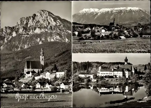 Ak Anger in Oberbayern, Kirche, Höglwörth, Gesamtansicht
