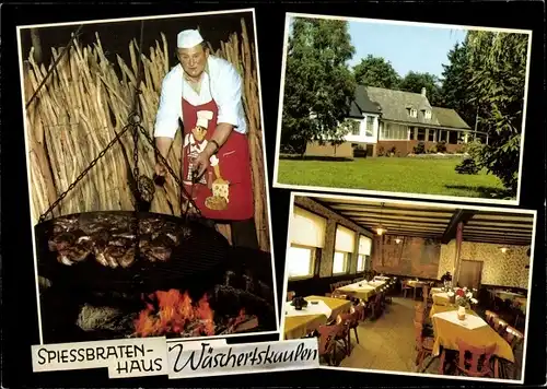 Ak Idar Oberstein an der Nahe, Waldschänke Wäschertskaulen, Spießbratenhaus