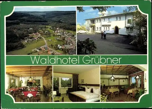 Ak Hattgenstein im Hunsrück, Waldhotel Grübner, Vogelschau, Kiefernweg 9