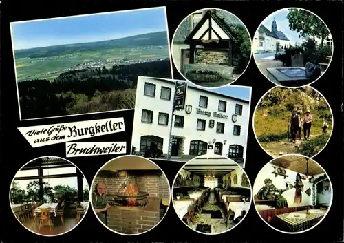 Ak Bruchweiler im Hochwald, Vogelschau, Kirche, Hotel Burgkeller