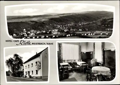 Ak Weiherbach Weierbach Idar Oberstein an der Nahe, Hotel Rieth, Straßenpartie, Vogelschau