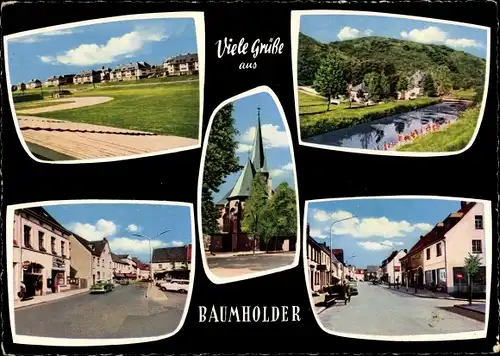 Ak Baumholder Rheinland Pfalz, Kasernen, Katholische Kirche, Edingersmühle, Alleestraße