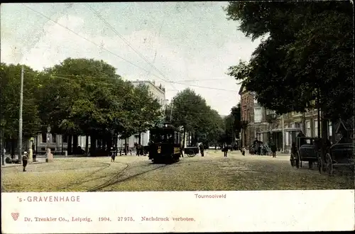 Ak 's Gravenhage Den Haag Südholland, Tournooiveld, Tram