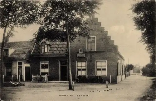 Ak Renesse Schouwen-Duiveland Zeeland, Straßenpartie, Haus