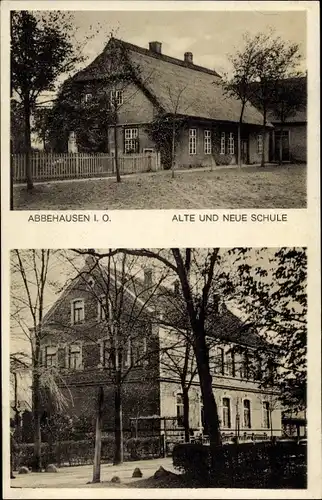 Ak Abbehausen Nordenham im Oldenburger Land, Alte und neue Schule