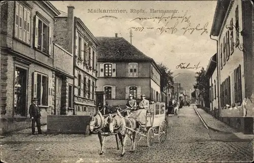 Ak Maikammer an der Weinstraße Pfalz, Kutsche in der Hartmannstraße