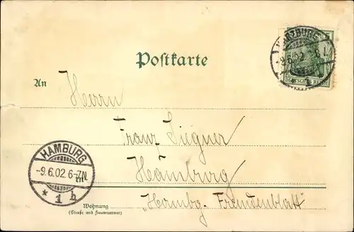 Litho Bad Harzburg in Niedersachsen, Schmelzers Hotel, Unter den Eichen, Radaufall