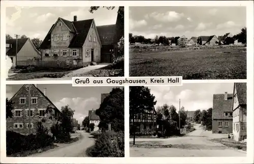 Ak Gaugshausen Ilshofen in Württemberg, Gasthof, Teilansicht, Straßenpartie