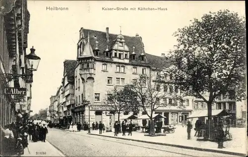 Ak Heilbronn am Neckar, Kaiserstraße mit Kätchen Haus