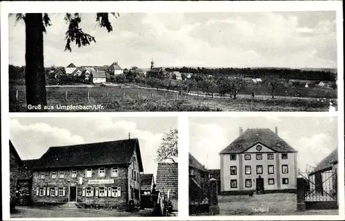 Ak Umpfenbach Neunkirchen in Unterfranken, Teilansicht, Gasthaus z. Deutschen Hof, Hofgut