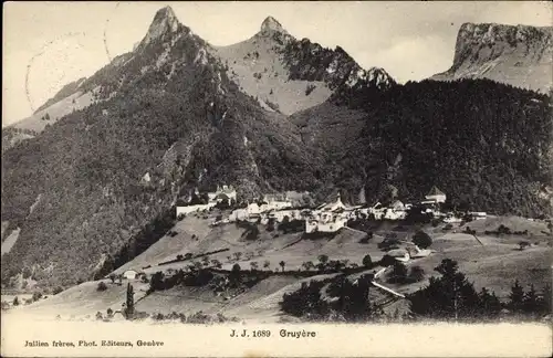 Ak Gruyères Kanton Freiburg Schweiz, Vue generale